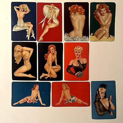 (10) Single ALBERTO VARGAS PIN UP Playing Cards - 1940s Vintage USA Made ESQUIRE • $16