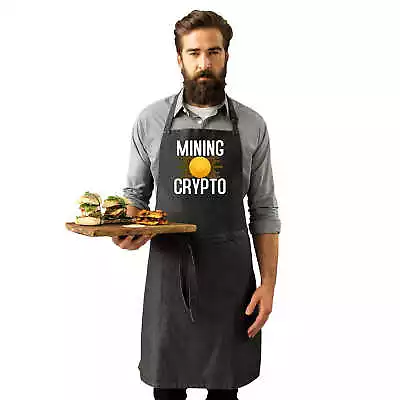 Mining Crypto Bitcoin - Novelty Bib Funny Kitchen Large Premium Apron Aprons • $19.75