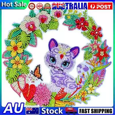 $12.91 • Buy 5D DIY Diamond Painting Crystal Cat Wreath Art Door Hanging Decor (GT2014) Hot