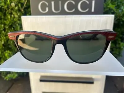 Ray Ban Bausch & Lomb Wayfarer II Sunglasses Red Copper Black W0492 USA • $120