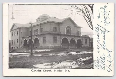 Mexico Missouri~Christian Church In Winter~c1905 B&W Postcard • $3