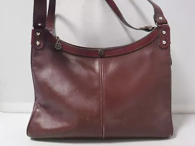 PM2 VTG 10-88 John Romain Signature Logo Classic Burgundy Leather Shoulder Bag • $34.99