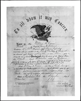 $5.82 • Buy Both Sides Of The Civil War Discharge Papers For Private William M - Old Photo