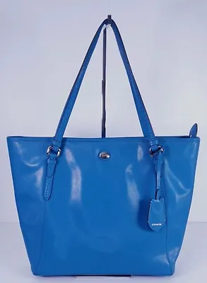 Coach Peyton Zip Top Tote Cerulean Blue Saffiano Leather Shoulder Bag F27349 • $64.88