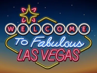 Metal Vintage Shabby-chic Tin Sign Welcome To Las Vegas Wall Plaque • £3.95