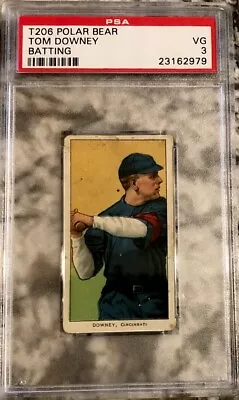 1909-11 T206 Polar Bear Tom Downey PSA 3 In Batting Stance • $145