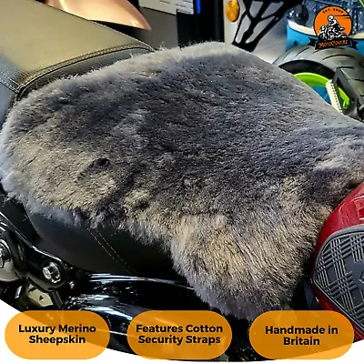 Motorcycle Comfort Sheepskin Seat Cushion Bike Pad Cover With Straps Universal • $49.72