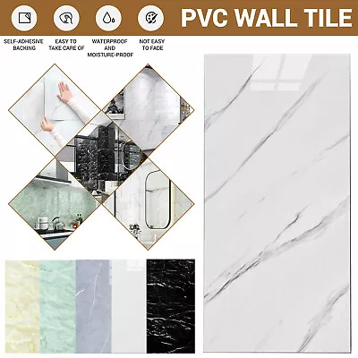 1-50 Sheet Kitchen Stick On Tile Stickers Bathroom 3D Self Adhesive Wall Tiles • £109.98