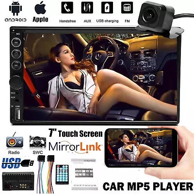 Double 2Din Car Stereo + HD Backup Camera Touch Screen Radio Mirror Link For GPS • $64.72