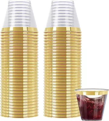 200 Pack Gold Plastic Cups For Party - Plastic Cups 9 Oz - Party Cups Disposable • $46.38