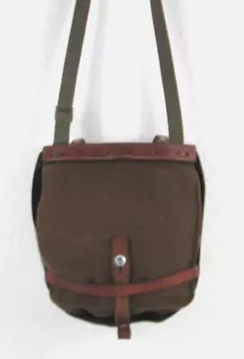 Swiss Army F. Burri Reichenbach Leather Canvas Mountain Field Saddle Bread Bag • $40