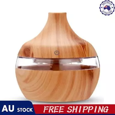 Electric Essential Aroma Oil Diffuser Ultrasonic Wood Grain Room Air Humidifier • $13.59