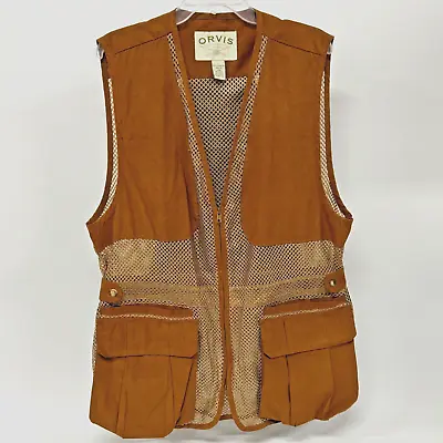 ORVIS Men's Suede Vest Field Hunting Shooting Men Sz Large L Clay Target Utility • $69.95