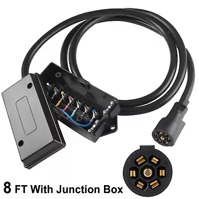 2.4M Trailer Cord 7 Way Plug Inline Trailer Wire Connector 7 Gang Junction Box • $21.84