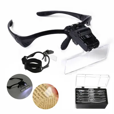 Dentist Loupes Dental Magnifier Surgical Binocular Glass Head Light Led Medical • $10.94