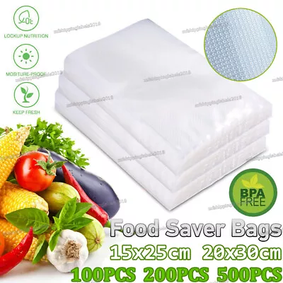 $47.71 • Buy 500 Quart Vacuum Sealer Bags 8x12 6x10 Embossed Food Saver Storage Package 4 Mil