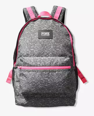 Nwt Pink Victoria's Secret Heather Grey & Pink Backpack School Campus Laptop Bag • $49.95