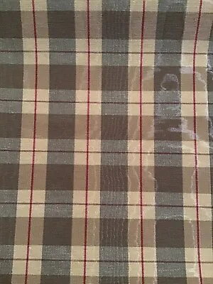 Brunschwig & Fils Plaid Cotton Moire Fabric Upholstery   54x38 • $35