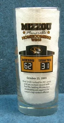  2011 Mizzou Tigers Football Drink Glass 2003 Homecoming Vs Texas Tech  MFA Oil • $14.95