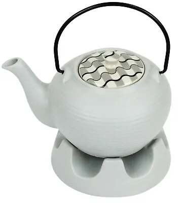 Japanese Teapot Light Grey Striped & Teapot Warmer Ceramic Jameson Tailor 6 Cup • £18.99