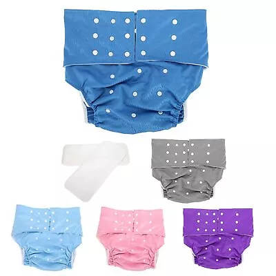 Washable Adult Pocket Nappy Cover Adjustable Reusable Diaper Cloth Dark Blue TPG • £12.58