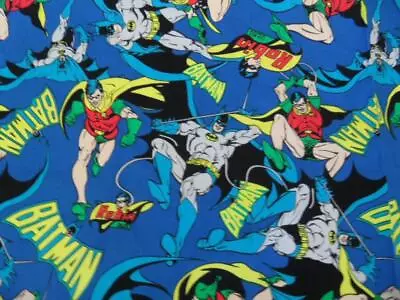 Batman & Robin DC Comics Characters Cotton Sewing Fabric 209cm X 110cm • $65