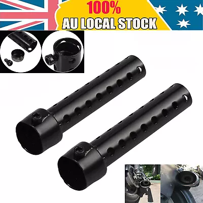 2X 35mm Universal Motorcycle Exhaust Silencer Can Muffler Baffle DB Killer Black • $18.95