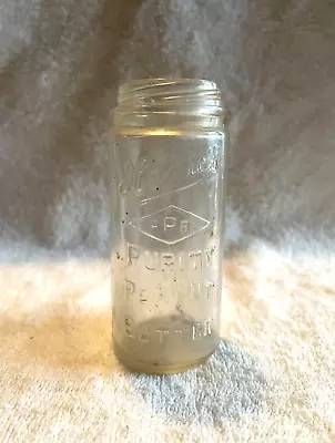Vintage Advertising Bottles Jars Food Heide's Purity Peanut Butter Clear Glass • $5.99
