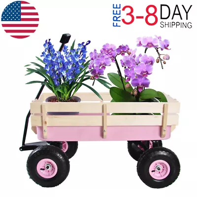 Outdoor Wagon Cart For Kids W/ Air Tires Extra-long Handle Steel Construction US • $194.99