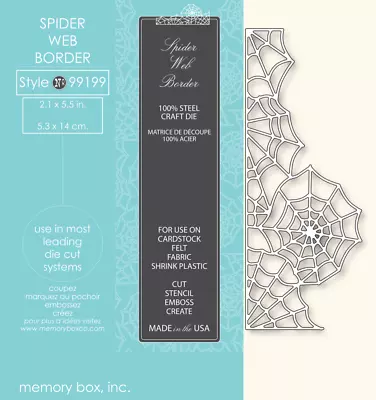 $14.99 • Buy Memory Box Die 99199 Spider Web Border