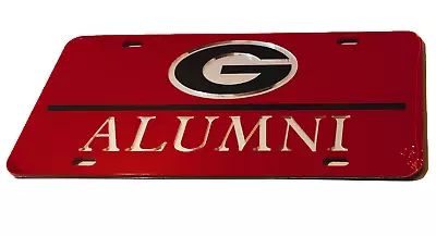 UGA UNIVERSITY OF GEORGIA Bulldogs Mirrored Red ALUMNI License Plate / Car Tag • $24.95