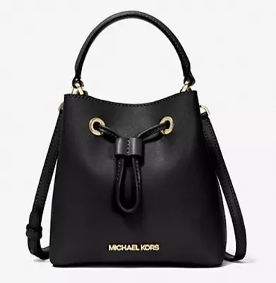 New Michael Kors Suri Small Bucket Crossbody Saffiano Leather Black • $119.90