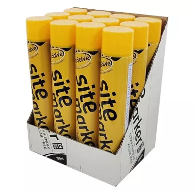 £59.99 • Buy Yellow Line Marker Spray Paint 750ml Acrylic Line Marking Paint  12PK