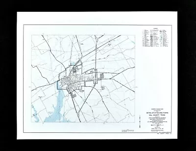 Texas Map Hill County Hillsboro Plan Aquilla Lake Parks Railroad Highway Vintage • $9.99