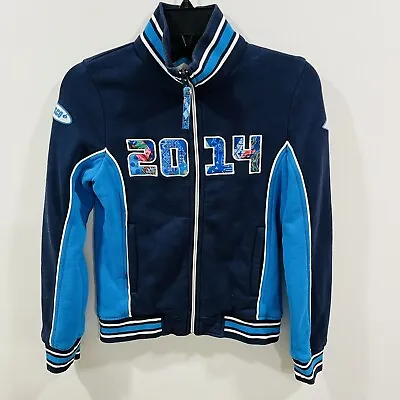 Bosco 2014 Sochi Russia XXII Olympics Jacket XSmall Full Zip Blue Cotton • $29.99