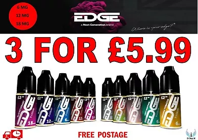 Edge E Liquid 3 X 10ml 50VG / 50PG Vape Liquid EJuice Flavour MULTI BUY FREEPOST • £5.69