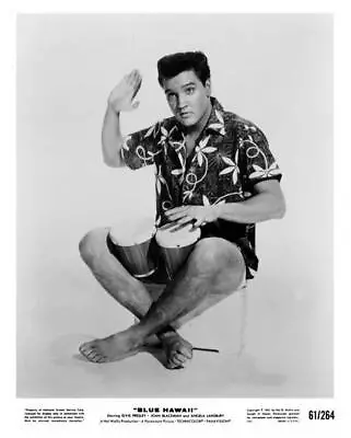 ELVIS PRESLEY Great 8x10 Still With Bongo Drums BLUE HAWAII -- F504 • $6.95