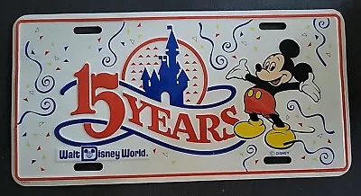 1986 WALT DISNEY WORLD 15 Years Mickey Mouse License Plate Disney  • $3.99