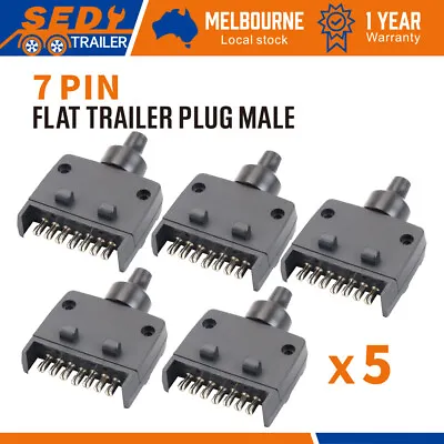$17.85 • Buy 5x Trailer Plug 7 Pin Flat Male Adaptor Caravan Boat Car Connector Part Adapter