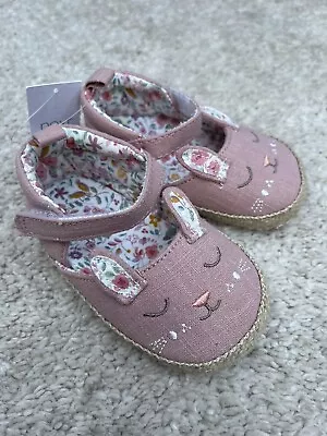 New Next Baby Sandals Size 6-12 Months Pram Shoes Pink Size 2 EU 18 • £5