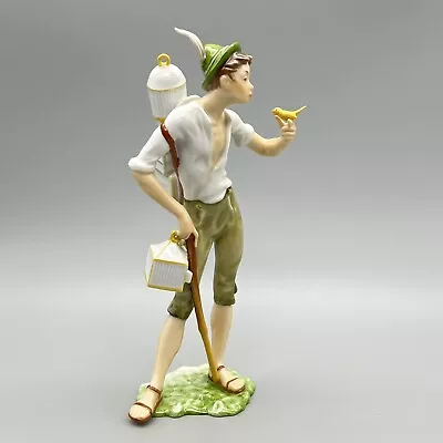 VTG KAISER 387 Porcelain FIGURINE Whimsical BIRD SELLER Bavarian Boy WEST GERMAN • $72