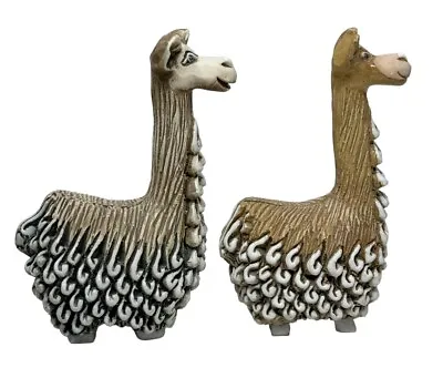 Vintage Pair Of Artesania Rinconada Uruguay Vicuna Llama Art Pottery Figurines • $44.95