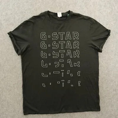 G Star Raw Shirt Mens Extra Large Black Crew Neck Short Sleeve Embroidery Logo • $16.99