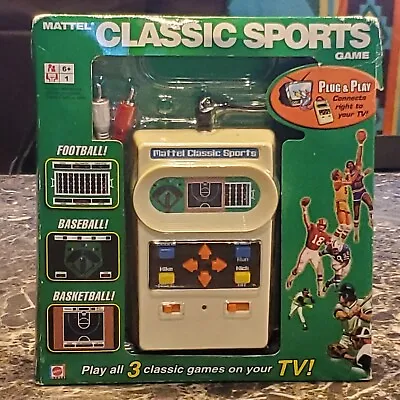 NEW FACTORY SEALED Mattel Classic Sports Game Plug & Play TV 3 In 1 (2005) • $29.95