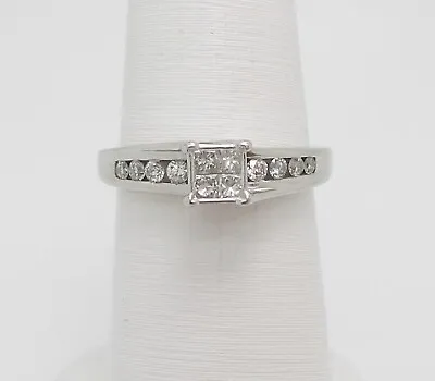 1/2ct Diamond Solitaire Engagement Wedding Bridal Ring 14k White Gold Band • $299.99