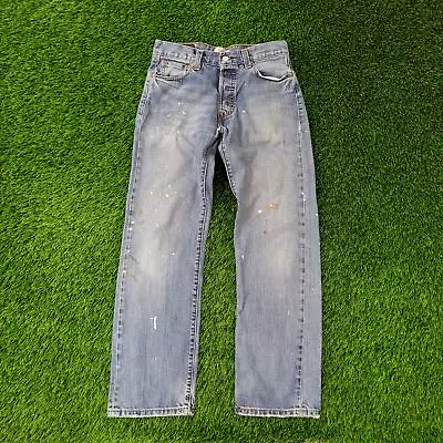 Vintage 501 LEVIS Button-Fly Straight Painter Jeans Women 9 30x29 Faded Whiskers • $88.77