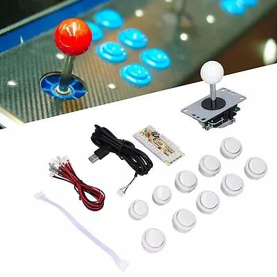 (White)Arcade Game Joystick Kits Compatible Models Are For Mame For Fight • £20.46