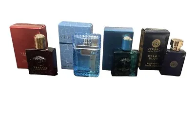 Versace 4 Pc Mini Gift Set For Men Eau Fraiche Dylan Blue Eros Eros Flame NIB • $39.99
