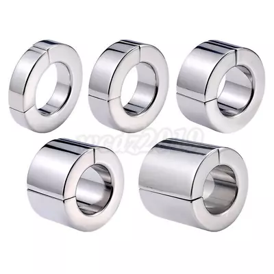 Heavy Duty Magnetic Stainless Steel Ball Stretcher Men Enhancer Chastity Ring • $13.08