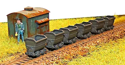 00 Gauge Narrow Gauge 009 X6 Static Minecarts 3D Printed In Unpainted Resin • £7.99